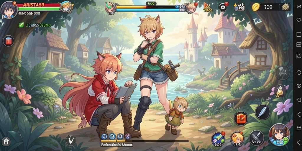 Tampilan seru gameplay ARISTA88 yang menyajikan aksi karakter anime.