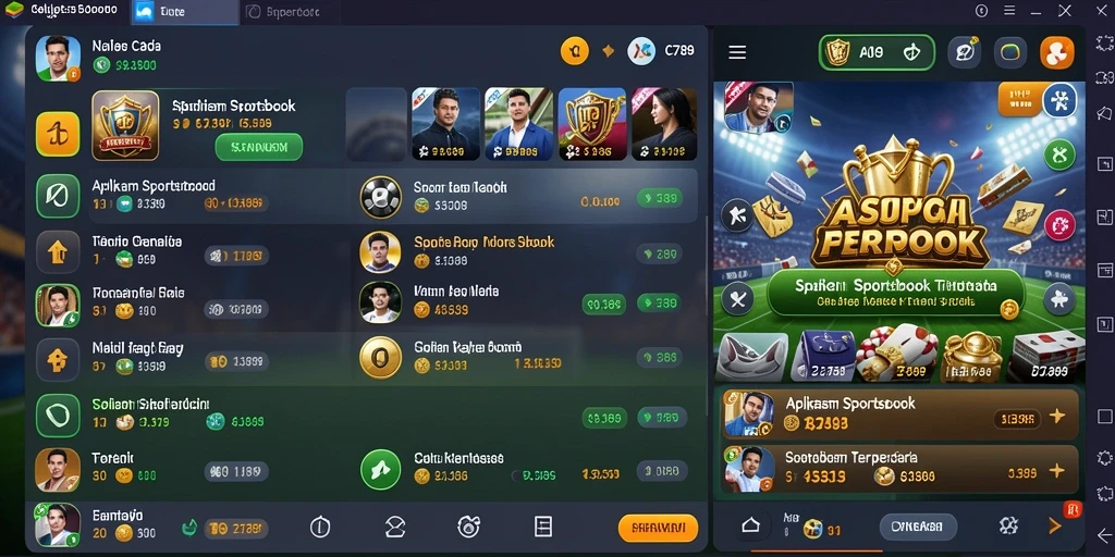 Screenshot gameplay C789 yang menunjukkan aksi taruhan sports.