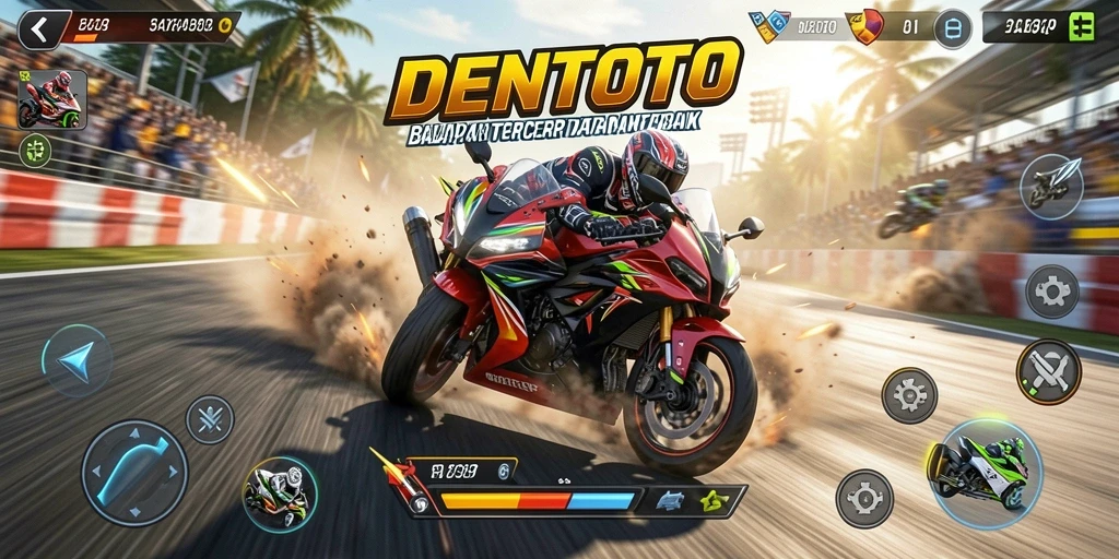 Gameplay seru DENTOTO dengan motor balap yang cepat