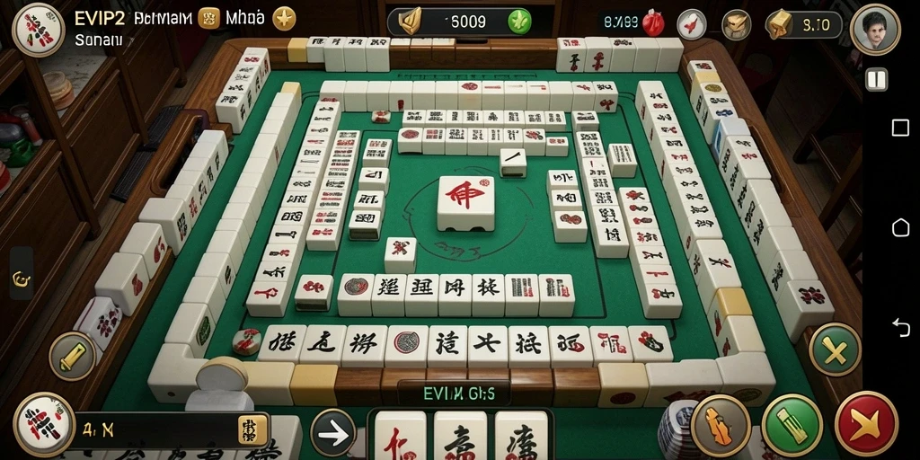 Tampilan gameplay Mahjong yang mengasyikkan di EVIP2.