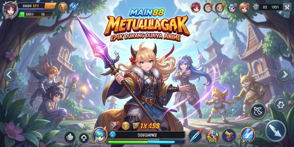 Tampilan dinamis dari gameplay seru dalam dunia Anime.
