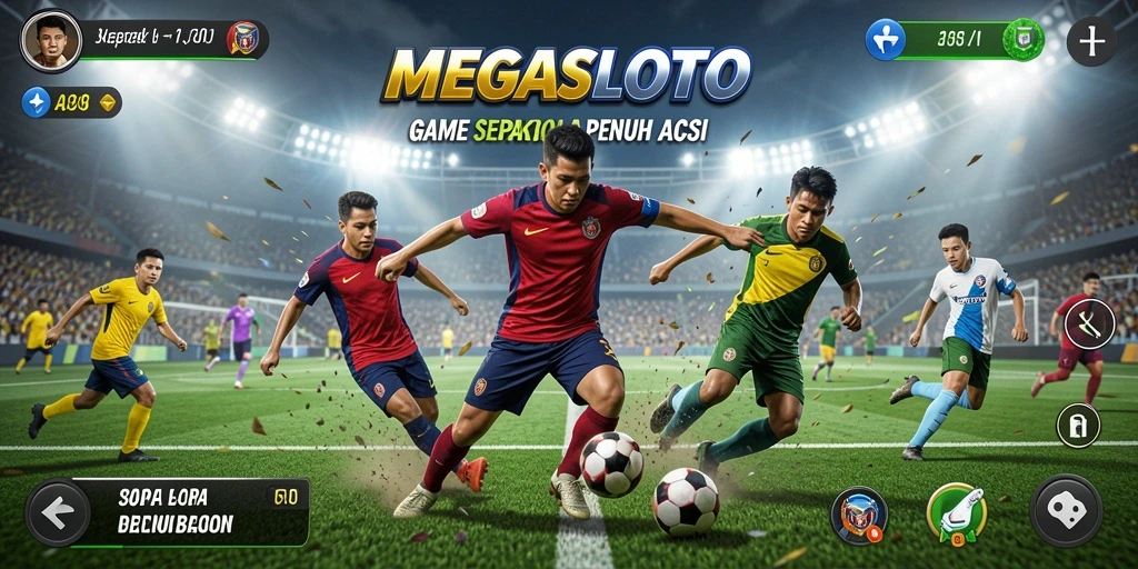 Tampilan gameplay seru di lapangan sepak bola MEGASLOTO.