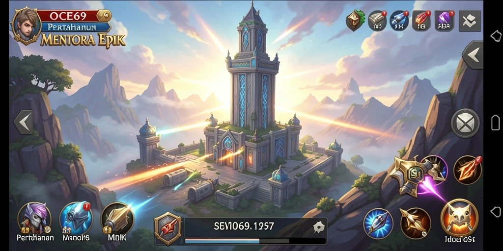 Gameplay menara pertahanan yang menegangkan di OCE69.