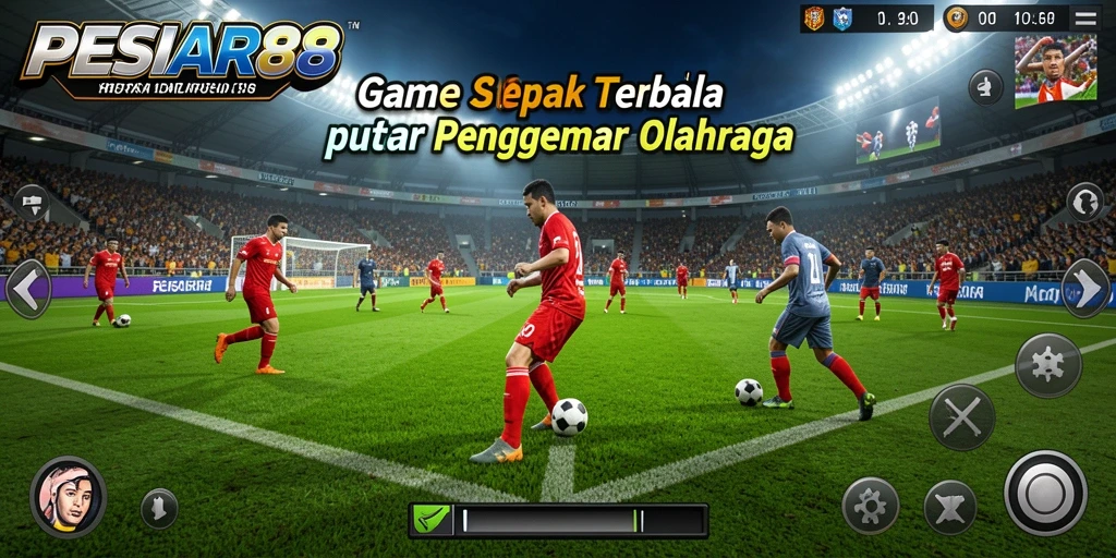 Tampilan screenshot PESIAR88 menampilkan suasana pertandingan sepak bola yang mendebarkan.