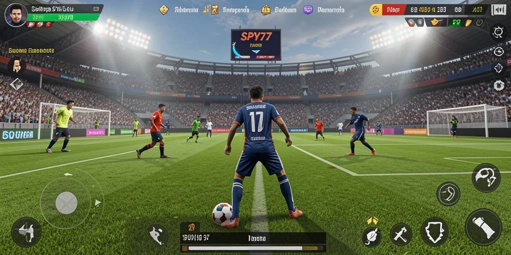 Tampilan gameplay seru dari SPY77 yang menampilkan aksi olahraga.
