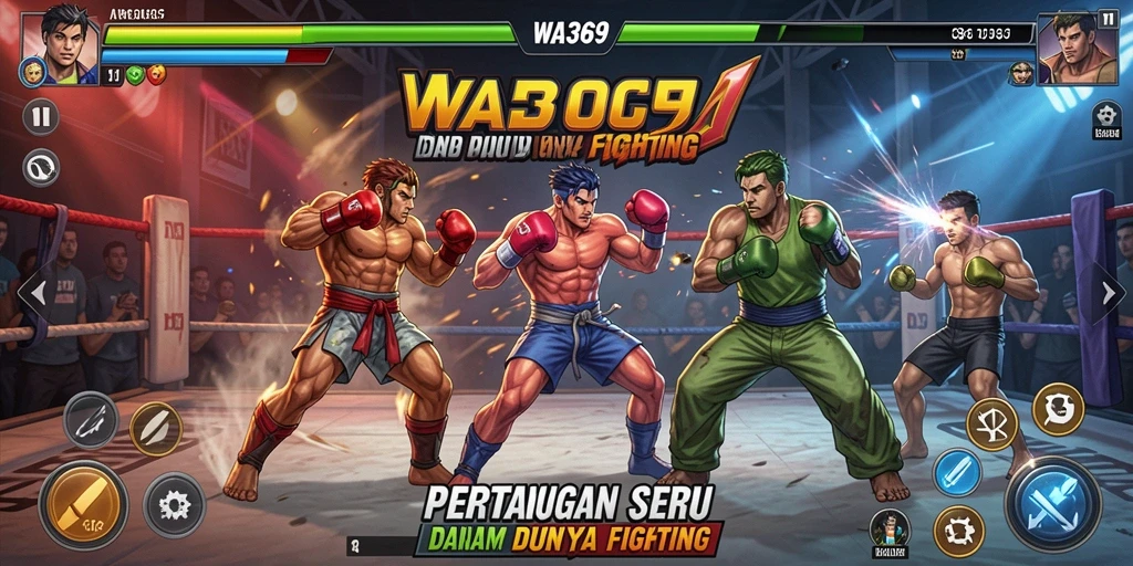 Tampilan seru gameplay pertarungan WA369 yang mendebarkan.